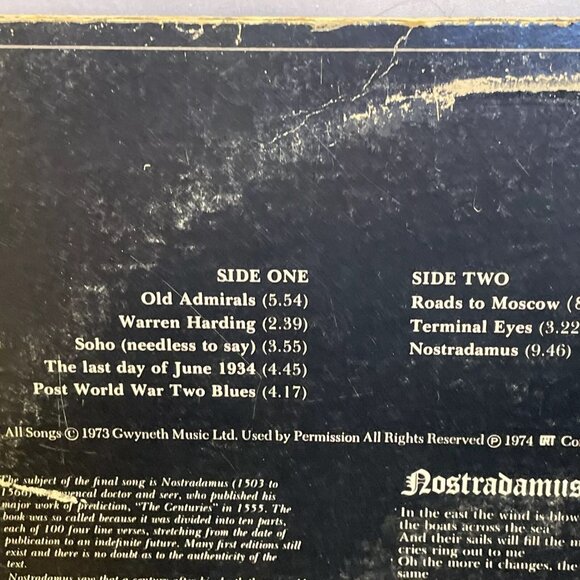 Al Stewart Past Present And Future (Vinyl, 1974) Janus JLS-3063 VG LP Record - Picture 4 of 11